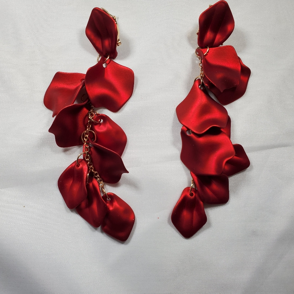 Rose Petal Dangle Earrings